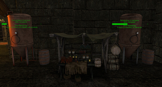 Brewery setup with fermentation